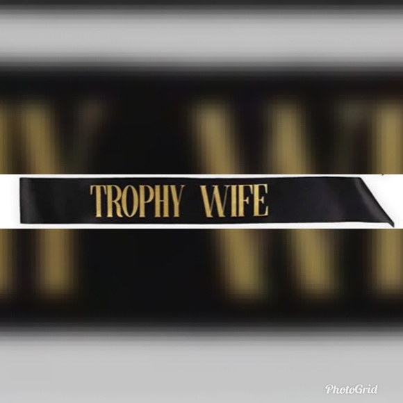 Accessories - Black & Gold Trophy Wife Sash